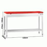 Table inox de découpe avec plan rouge - Profondeur 600 mm | Ggm - 1400_1