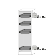 Armoire de sécurité Q-PEGASUS-90 - Modèle Q90.195.060.WDAC - Réf 30074-050-33612 - Type 90 avec portes battantes et test résistance au feu NF EN 14470-1_1
