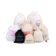 Emballage écologique - Sequoia Factory - Pochon coton bio 140grs - 10 x 10 cm - Sans soufflet - Anses double corde_1