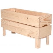 H2 - Caisses en bois jardinières Simply A Box - L18 x H29 x P54 cm - Bois brut ou 6 coloris de lasure à l'eau_1