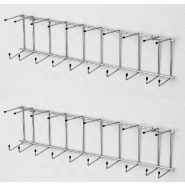 Lot de 2 râteliers universels MOTTEZ - Acier, gris, à visser - H.13 x L.57 x P.10 cm_1