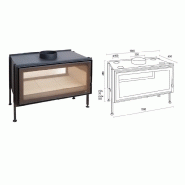 Pack insert cheminée large vision C-1000DF - 13kW - 2x cadres 4 côtés verre + kit ventilation - Marque TERMOFOC_1