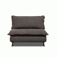 Fauteuil lit convertible express Lisbonne - 70 cm - sommier à lattes RENATONISI - matelas 13 cm - tissu tweed anthracite chiné_1