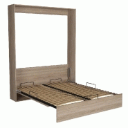 Lit escamotable studio chêne - couchage 160x200 cm avec ouverture assistée et pieds automatiques_1