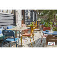 Mange-debout EOLIA - Plateau carré 650×650 - Fixe ou rabattable - Traitement anti-rouille_1