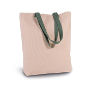Sac shopping à soufflet en toile de coton avec poignées contrastées - 12 coloris - Réf: KI0278 - Marque Kimood_1