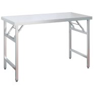 Vidaxl table de travail de cuisine avec étagère 120x60x145 cm inox 3155992_1