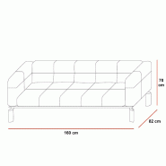 Canapé 2 ou 3 places - Martex - 160, cuir blanc_1
