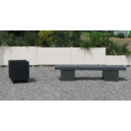 Banquette sans dossier basse et massive en béton armé - Merisier - Livrée en kit avec colle et notice de montage - Autostable_1