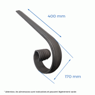 Fin de main courante 50 x 14mm - H.170 x 400mm_1