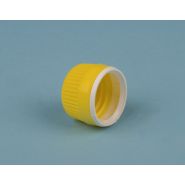 CGL015 - Bouchon à vis PE jaune à bague pour flacon DIN28 - Auxilab_1