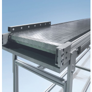 Convoyeur à tapis modulaire compact et flexible - MBF-P 2040.86 - MK Technology Group - Résistant avec charnières en acier pour produits chauds ou à arêtes tranchantes_1