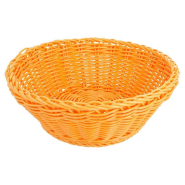 Corbeille effet osier Ø20x8cm polypropylène orange - par 12_1