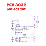 Cric hydropneumatique classique, 3 pistons 60t/40t/20t - pasquin - pcv 3032_1