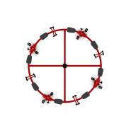 Manège à pédales pour 8 personnes - Rouge - Fondation à enterrer - réf 8057315 - HAGS_1