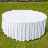 Nappe housse élastique pour table ronde 150cm blanche_1