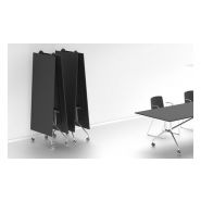 Table de réunion Flexy - escamotable système portefeuille - structure acier laqué - plateau mélaminé 25 mm_1