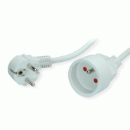 VALUE Câble prolongateur, prise type UTE, blanc, 5 m_1