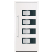 Vidaxl porte d'entrée blanc 100x210 cm aluminium et pvc 3157066_1