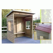 Abri bus en bois - structure avec bardage en clin plat - banquette intégrée - dimensions 200 x 120 cm_1