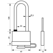 Cadenas à clé Mach 3 Bumper 40 mm - anse haute - résistant extérieur - garantie 10 ans_1