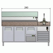 Morello forni - meuble réfrigéré 2 portes et 5 tiroirs avec pizzarella intégrée_1