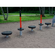 Parcours d'équilibre Ability pour enfants - Rouge - Fondation à enterrer - réf 8056730 - Hags_1