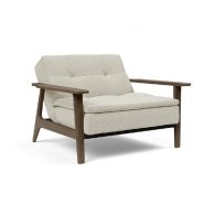 Innovation Living - Fauteuil design Dublexo Frej Mixed Dance Natural - Convertible lit 90x115 cm - Piétement chêne fumé_1