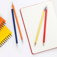 Crayon à papier avec gomme taillé - Mine HB - Couleur bleu foncé - 5g_1