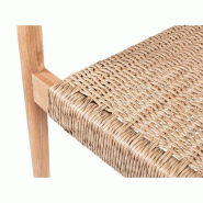 Chaise de salle à manger maron – MTF – bois de teck et tressage naturel – 2nai0001_1