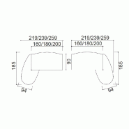 Bureau X time Stop avec convivialité en verre - Quadrifoglio. - 219, Noyer canaletto, Droite_1