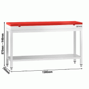 Table inox de découpe avec plan rouge - Profondeur 700 mm | Ggm - 1500_1