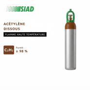 Acétylène dissous SIAD - soudage, oxycoupage, brasage - qualité technique, flamme 3 100 °C
