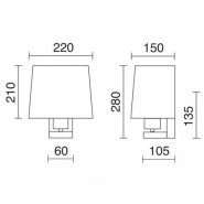 Applique murale led liseuse firenze tissu et métal nickel satin- forme demi rond- 2 prises usb + 2 interrupteurs - 5799_1