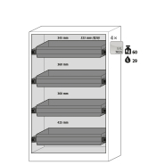 Armoire de sécurité Q-PEGASUS-90 - Modèle Q90.195.120.WDAC - Réf 30002-048-33647 - Type 90/30 - Stockage substances inflammables NF EN 14470-1_1