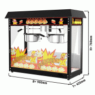 Machine à pop-corn professionnelle double 10 kg/h - Noire_1