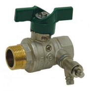 Vanne m/f poignée verte nf 15/21 à purge - 301277_1