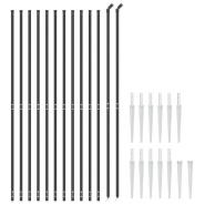 Vidaxl clôture en treillis métallique et ancrage anthracite 2x25 m 154270_1