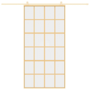 Vidaxl porte coulissante doré 102,5x205cm verre esg clair et aluminium 155174_1