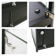 Vitrine Murale LED et verre - Noir Réf : 2228419_1