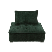 Fauteuil pouf convertible Charlene - Velours côtelé vert foncé - Design scandinave et contemporain_1