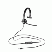 Logitech 981-000514 casque Avec fil Arceau Bureau/Centre d'appels USB Type-A Noir, Argent_1