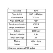 Projecteur LED portable 10W rechargeable - léger, compact et robuste pour chantiers_1