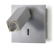 Applique murale avec lampe de lecture LED - Aluminium brossé - IP20 - 3W - 3000K_1