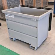 Benne basculante pour chariot à tête rotative 500 L - Référence BTR500-4148-1 - 800 kg de charge maximale_1