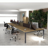 Bureau 6 personnes Tempo - Mobel linea - Anthracite, 480, Chêne veiné_0
