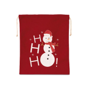 Sac publicitaire en coton à cordon motif bonhomme de neige - Réf: KI0745 - Marque Kimood_1