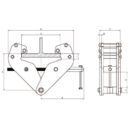 Griffe d'accrochage - capacité 1t à 10t - REF : 44510 - pour équipements de levage et charges sur poutre_1