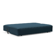 Innovation Living - Canapé convertible design Yonata tissu Argus Navy Blue - Lit 145x200 cm, pied aluminium laqué noir_1