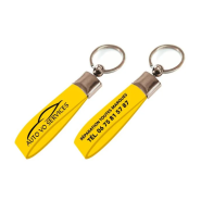 Porte-clés Simili - Tête métallique et bande imitation cuir - Impression quadri recto verso_1